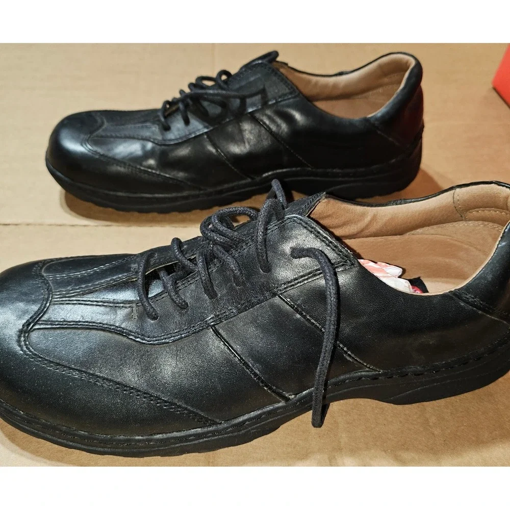 Vtg London Underground Format Oxford‎ Adler Leather Shoes Black Italy Mens 10.5